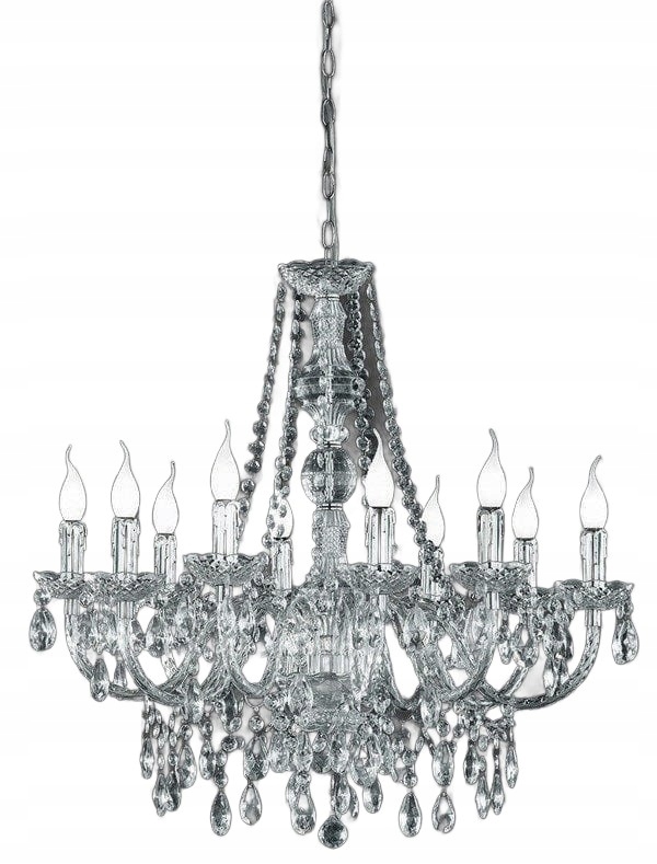 Závesná lampa luster s kryštálikmi, plamene Rl