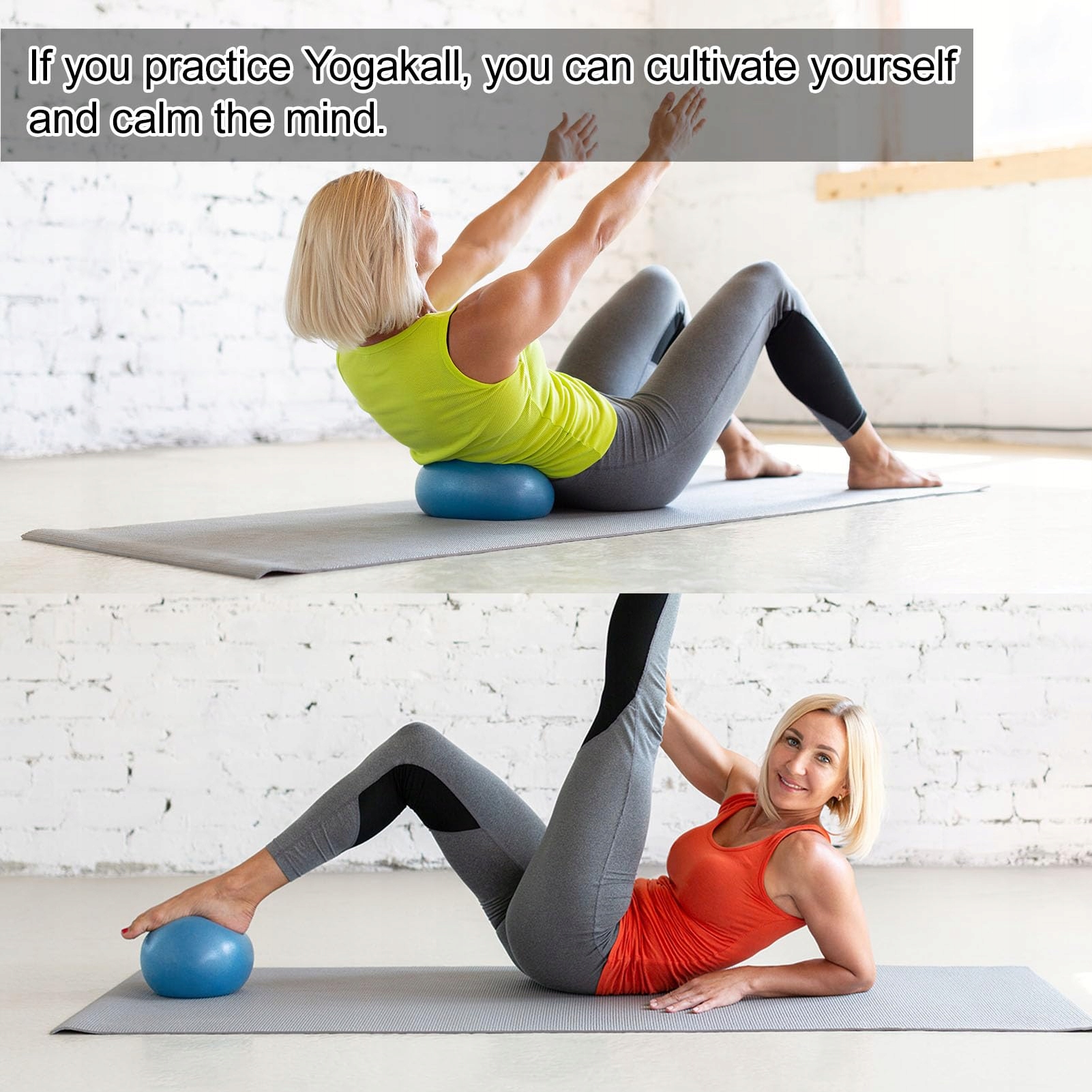AUIDY_6TXD Zestaw 2 Piłek Gimnastycznych 25cm Do Jogi Pilates Fizjoterapii — miniatura 2
