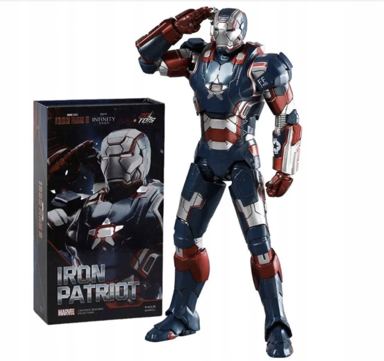Figurka Iron Man Iron Patriot 18 cm Premium Marvel Zd Toys originál