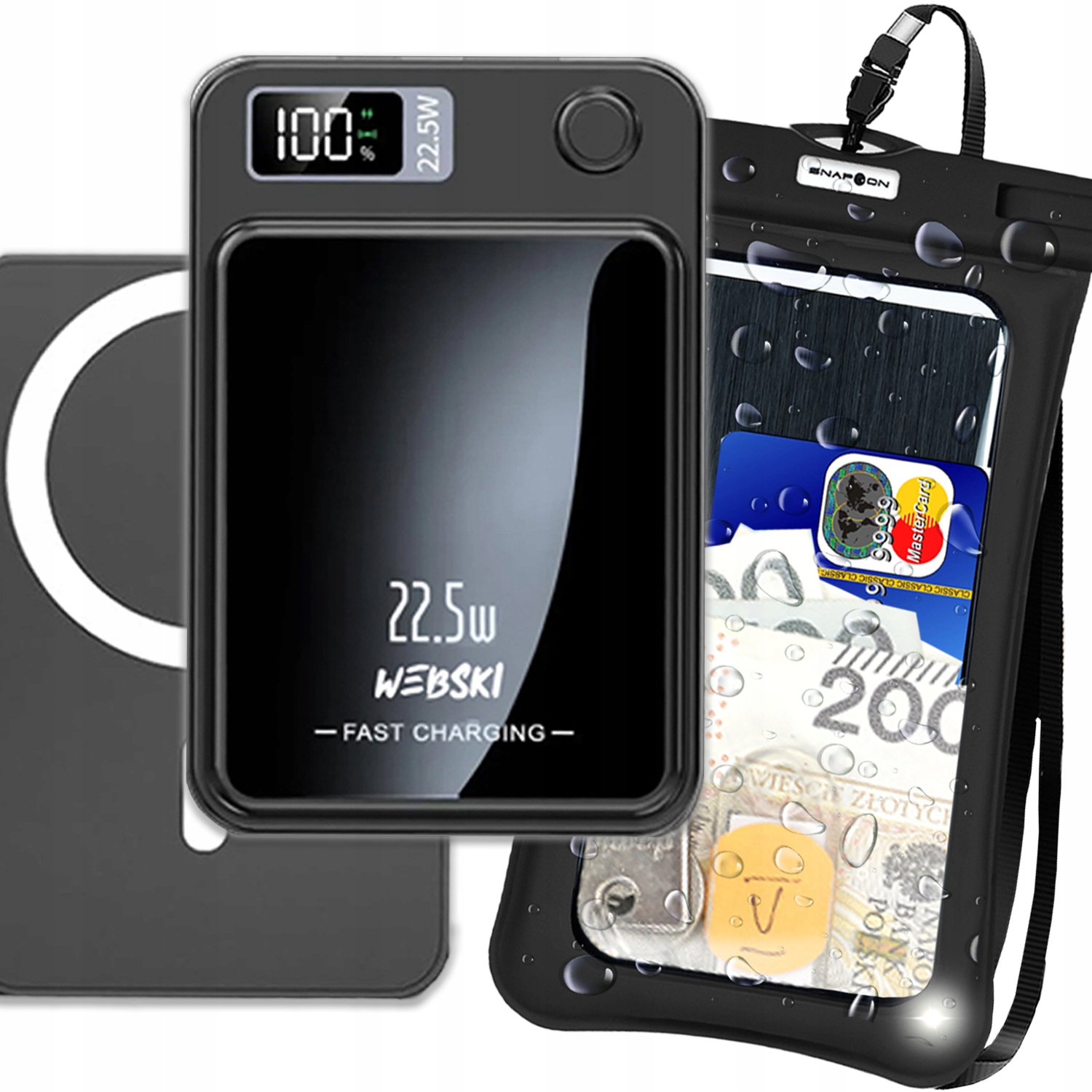 Powerbank 10000mAh Magsafe Magnetyczny Indukcyjny Usb-c Pd Etui Wodoodporne