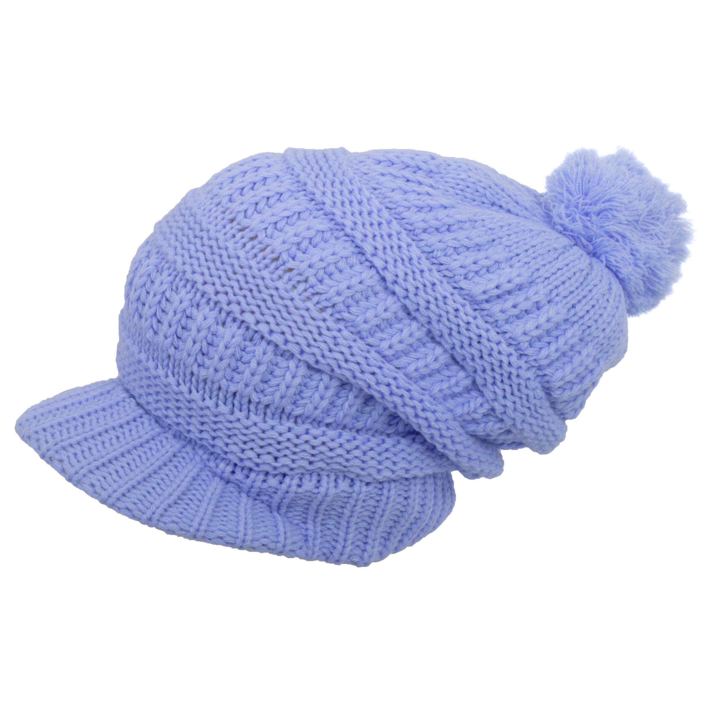 

W75D Czapka Dzianinowa Z Daszkiem I Pomponem