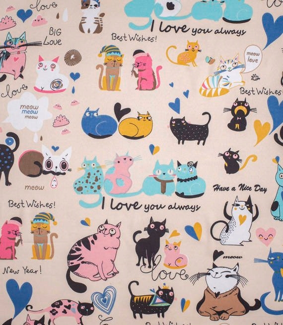 Delikatna kolorowa chusta apaszka Koty Kotki Kod producenta MDB-8A