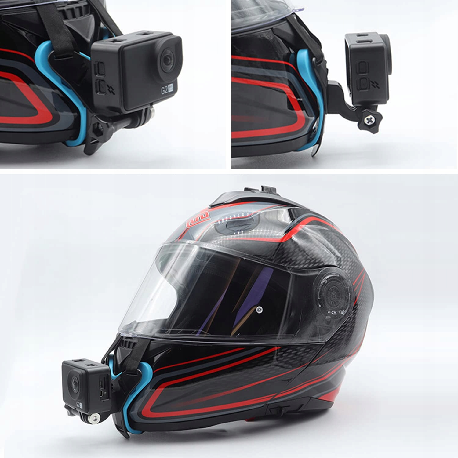 Uchwyt Na Kask Motocyklowy Do Kamer Sportowych GoPro Stabilny GZCAIYUN — miniatura 4