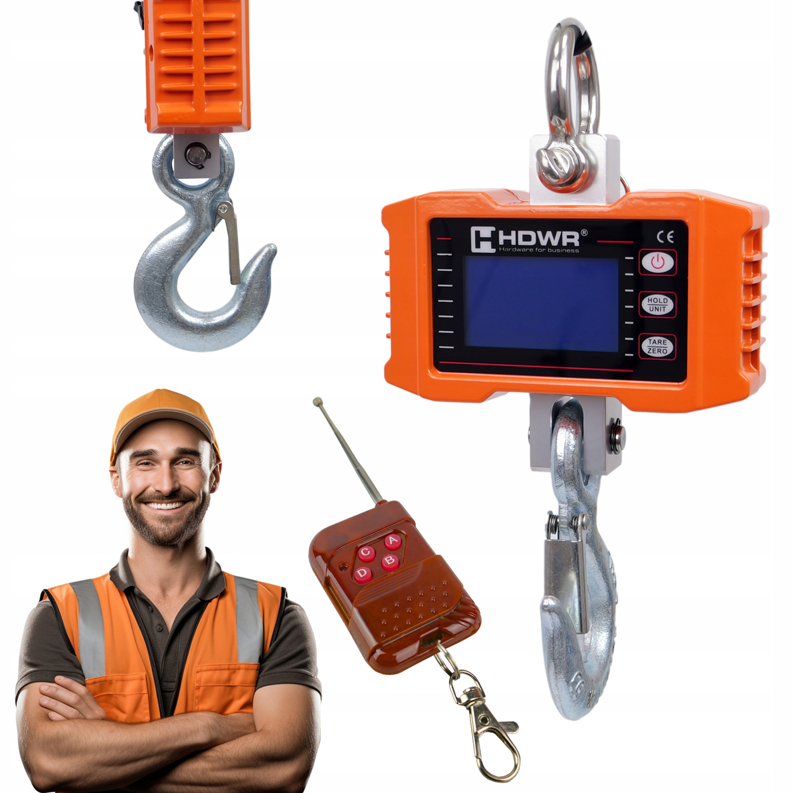 Háková Skladovací Váha 500 Kg Elektronická S Dálkovým Ovládáním LCD displej