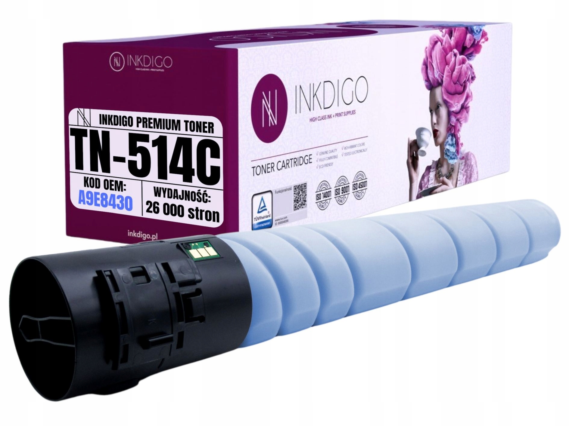 A9E8430 Náhradní Toner TN514C Pro Konica Minolta Bizhub C458 C558 C658