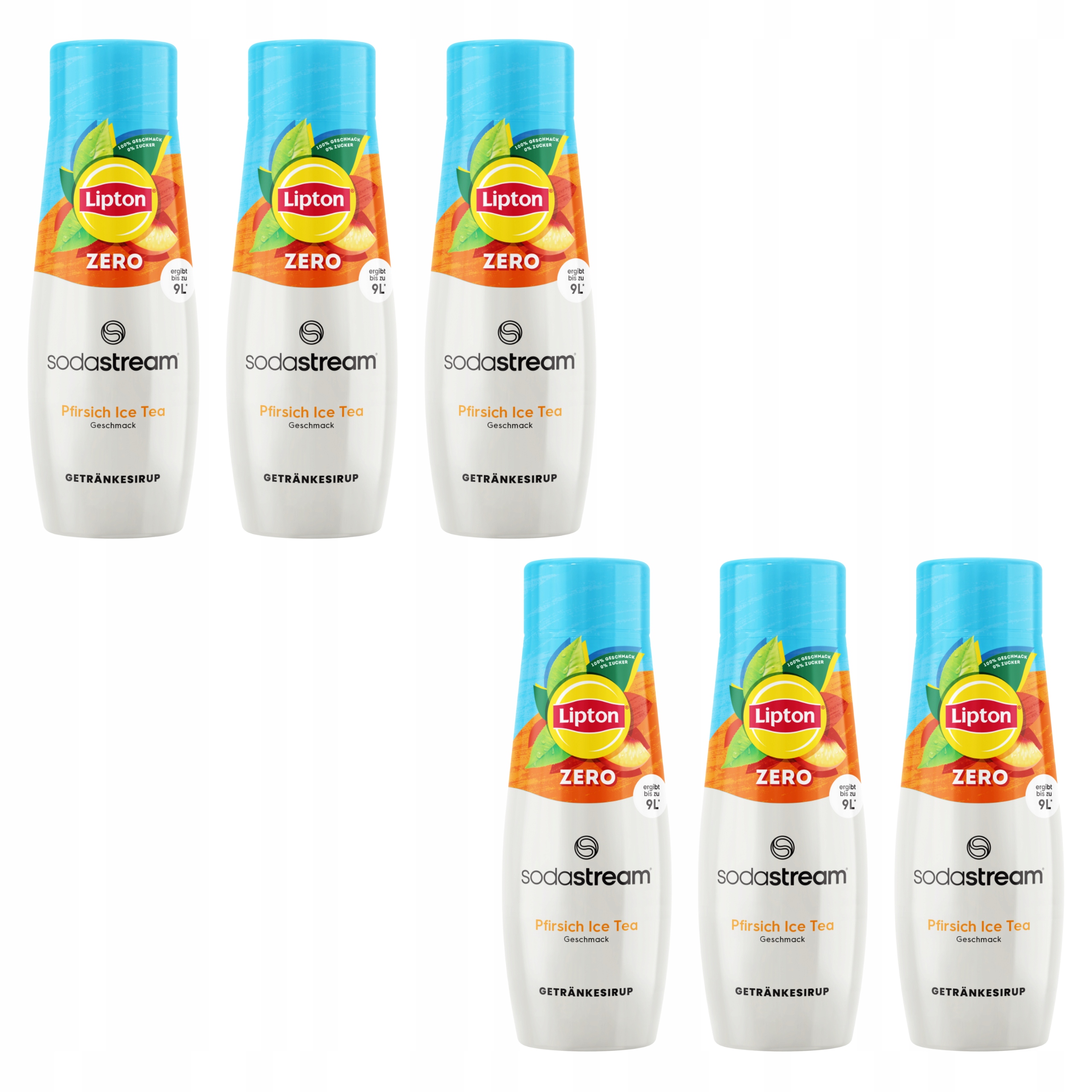 6 x Koncentrát SodaStream Lipton Ice Tea Peach Bez cukru Čaj Broskev