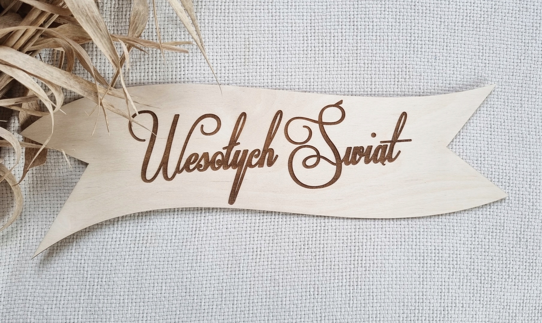 WSTĘGA WESOŁYCH ŚWIĄT DREWNIANA NAPIS 40 cm Marka inna