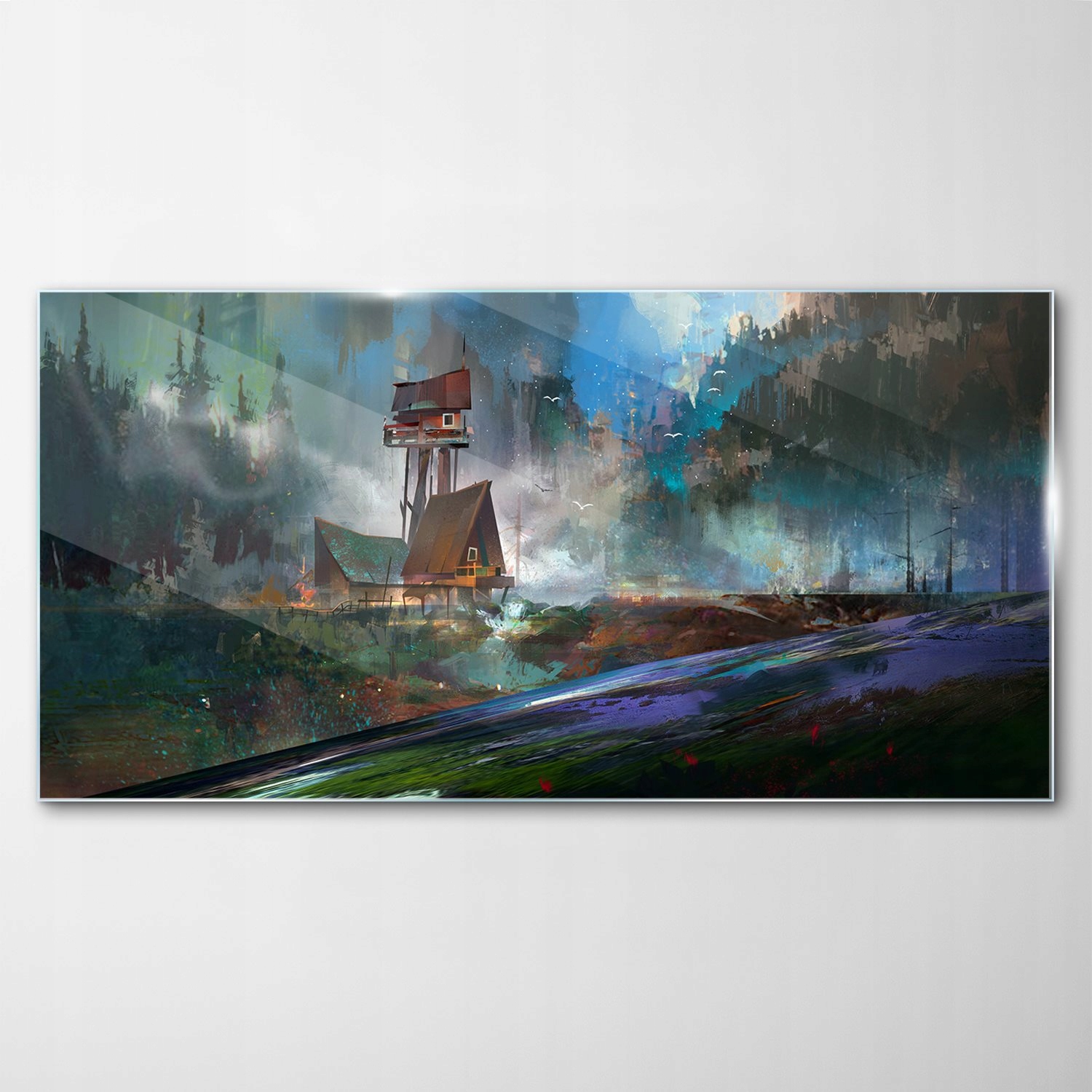 

Obraz Szklany Dekor Góry Krajobraz Domy 120x60