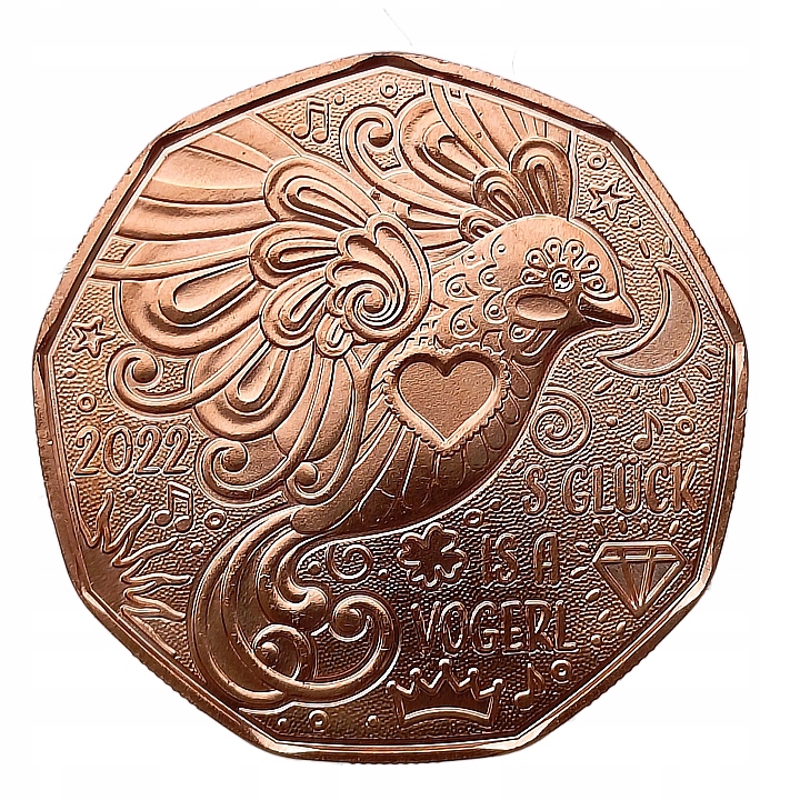 AUSTRIA 5 EURO 2022 NOWY ROK - PTAK GOŁĄB MENNICZA