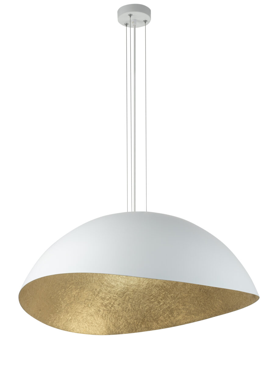 Závesná lampa Sigma Solaris XL biela kompozitná lampa biela zlatá E27