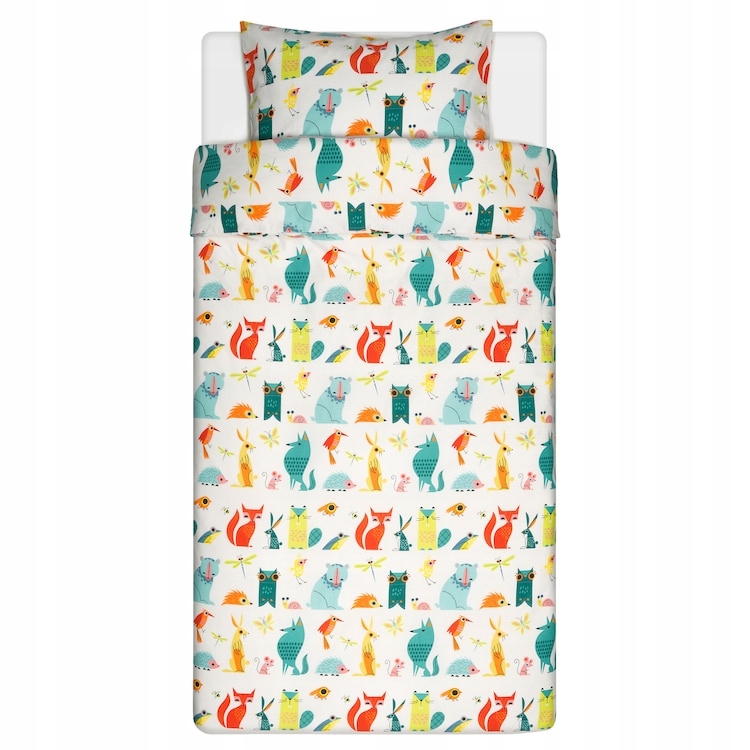 

Ikea Lattjo pościel dziecięca 150x200 zwierzęta