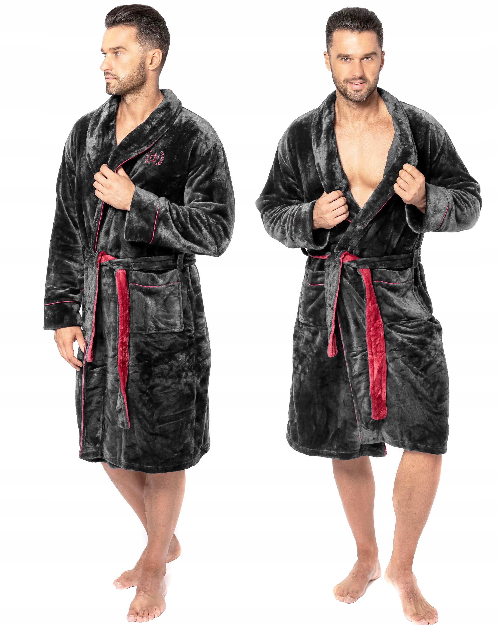 

Szlafrok Roger XL męski miękki ciepły szary gruby