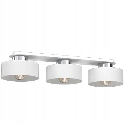 Stropní svítidlo trojitá bílá chromovaná podlouhlá 68 cm do jídelny 3 body Luminex