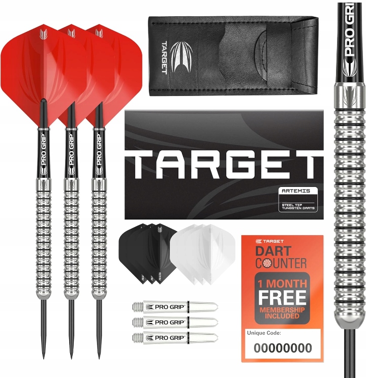 Lotki do darta steel 23 gr, 80% .Target Darts Artemis Zestaw rzutek