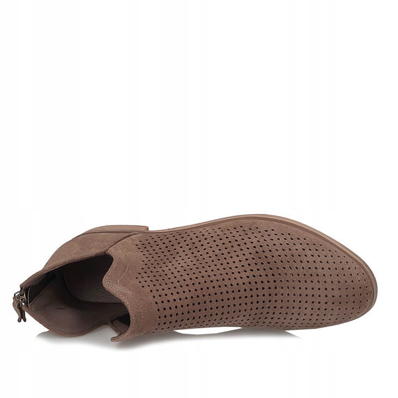 Ażurowe wiosenne Botki z zamkiem Potocki 24-12307 BR Marka Potocki