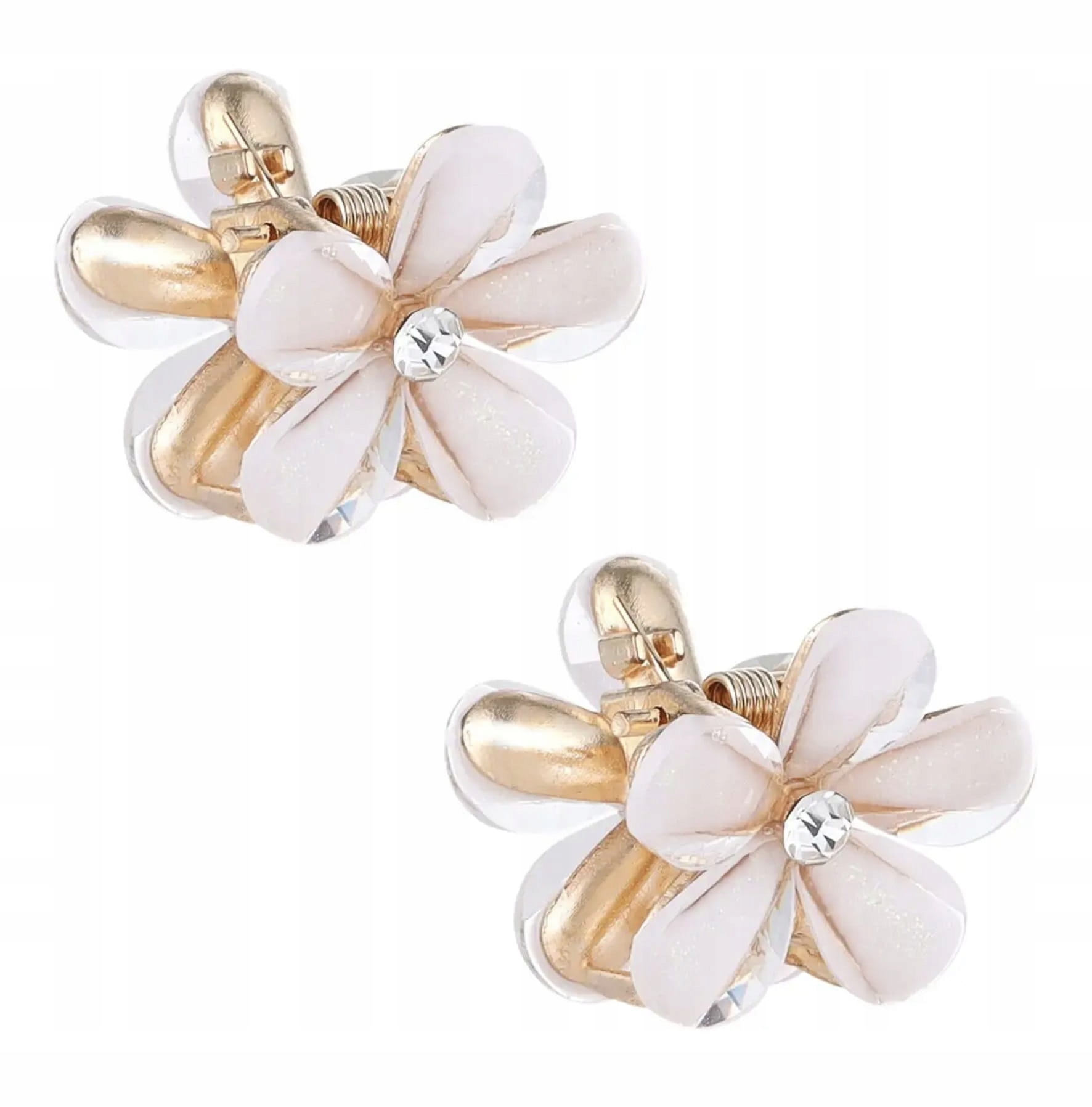 

Spinka klamerka do włosów kwiatuszek biała 2 szt