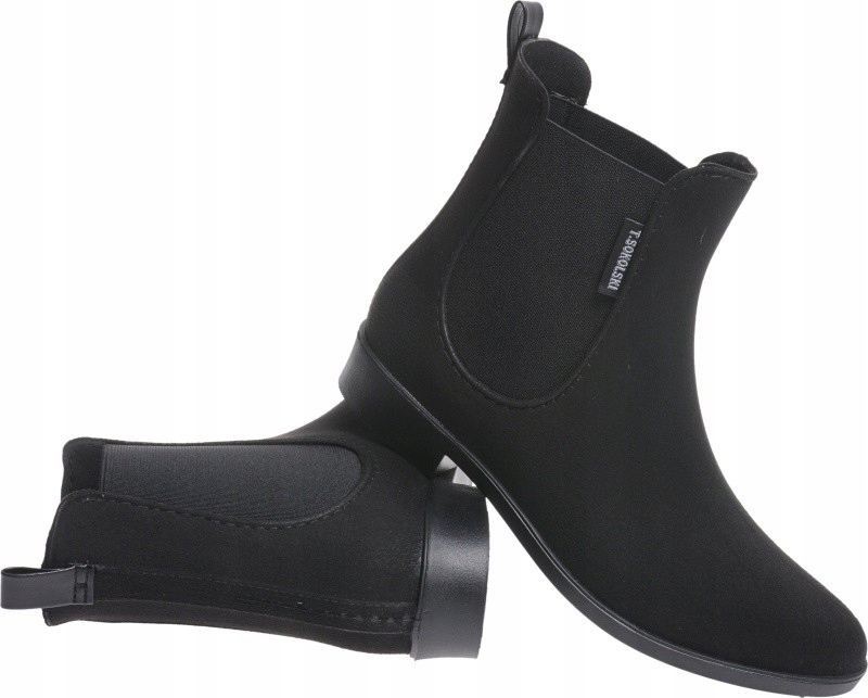 KRÓTKIE KALOSZE DAMSKIE ZAMSZOWE SZTYBLETY czar37