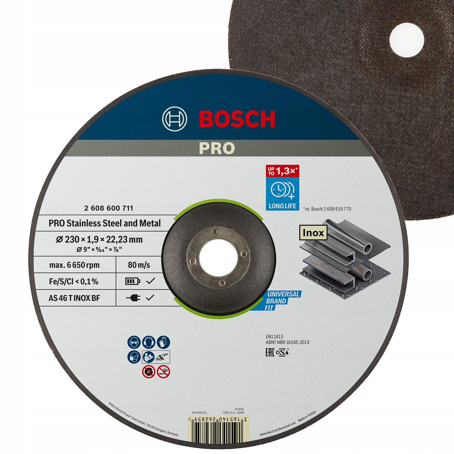 BOSCH TARCZA KORUNDOWA 230/22/1,9MM DO CIĘCIA STALI