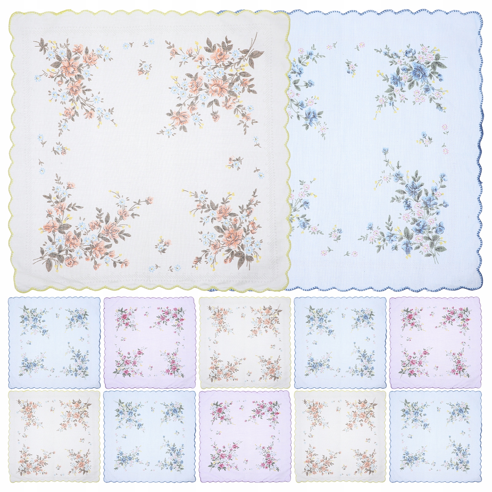 CHUSTECZKI DO NOSÓW DAMSKIE CHUSTECZKI DO NOSÓW BAWEŁNIANE CHUSTECZKI DO NOSÓW Z NADRUKIEM 12 SZT. Szerokość produktu 29.5 cm