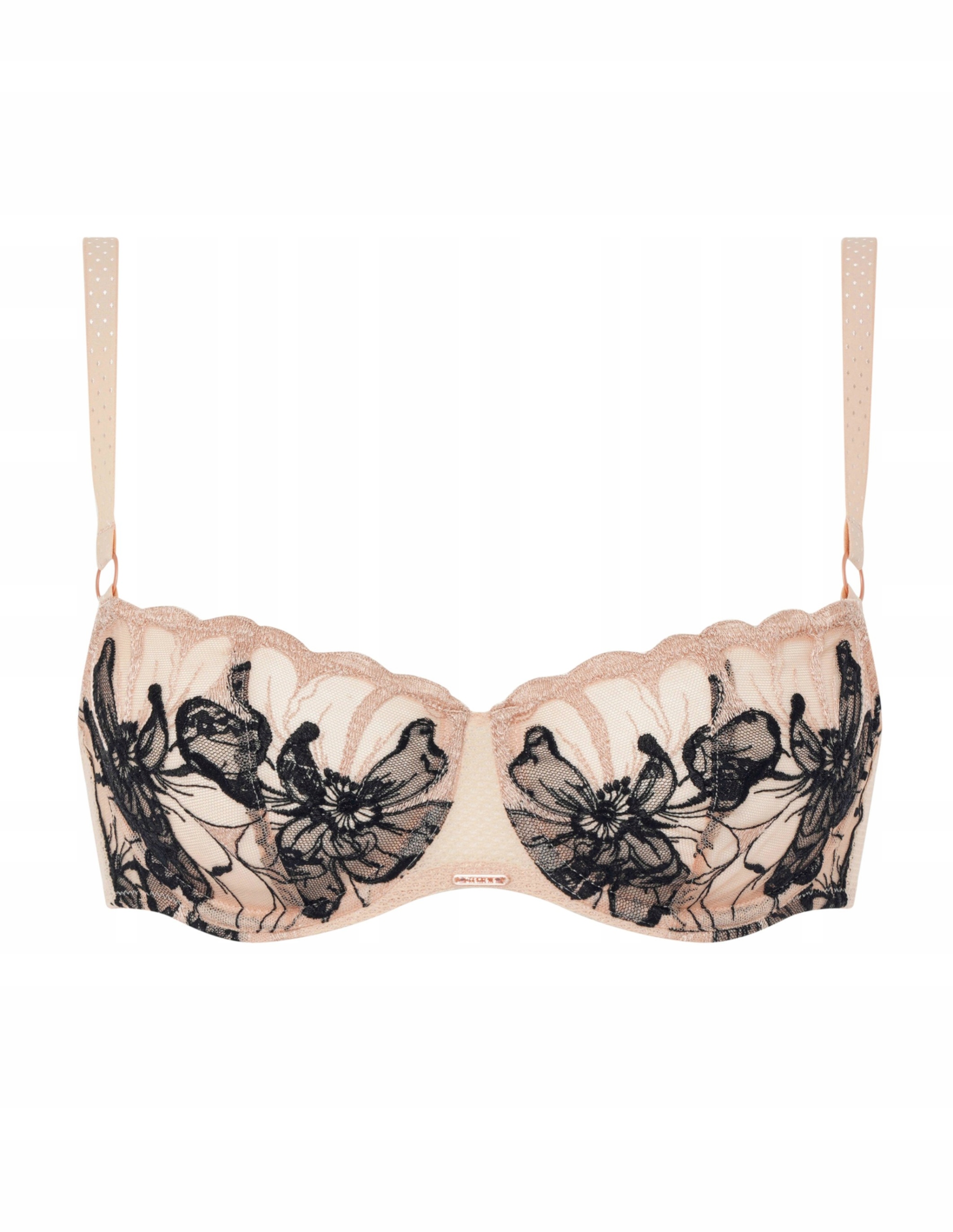 Podprsenka balkonetka Fleurs Signature Chantelle černo-béžová 75F