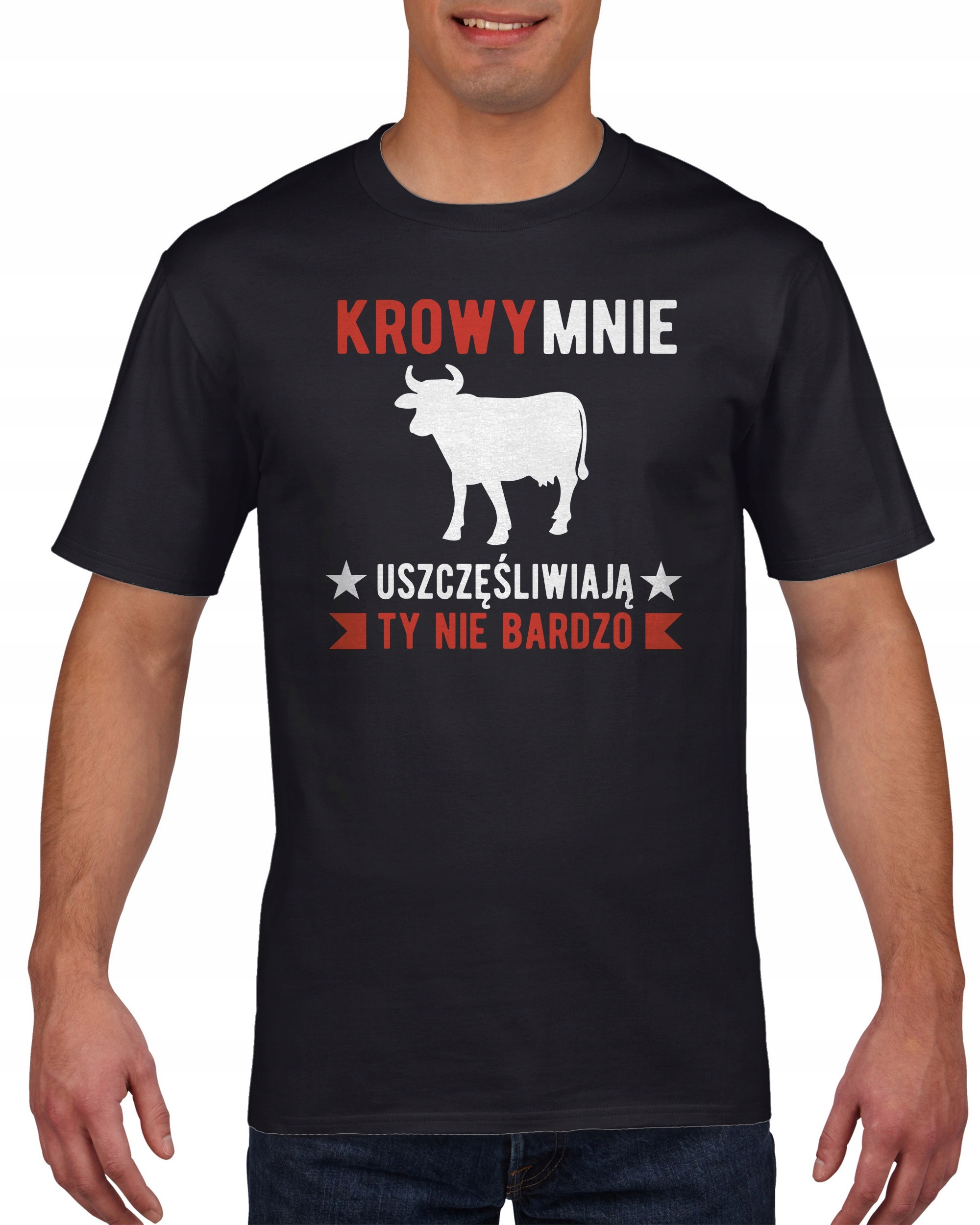 

Koszulka męska Krowy mnie uszczęśliwiają L