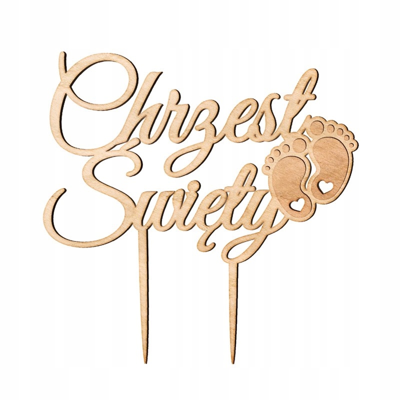 TOPPER NA TORT CHRZEST ŚWIĘTY ZE STÓPKAMI