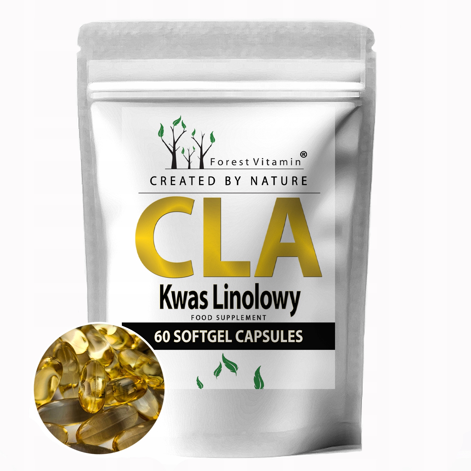 FOREST CLA KWAS LINOLOWY 1000mg ODCHUDZANIE 60kap 80% SPALACZ REDUKCJA