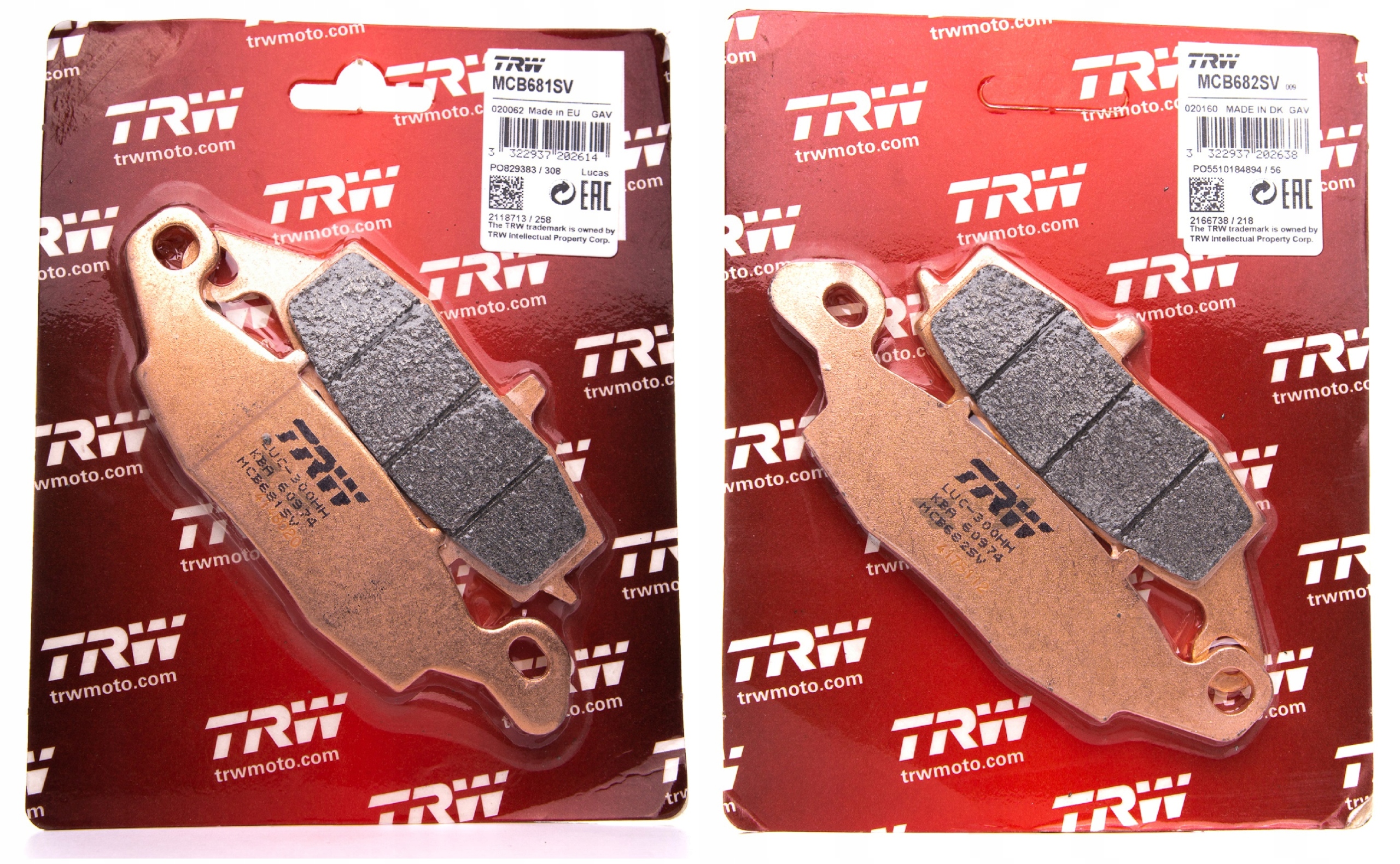 MCB682SV MCB681SV - ГАЛЬМІВНІ КОЛОДКИ TRW SUZUKI GSX 600 F 98-04 ПЕРЕДНІ