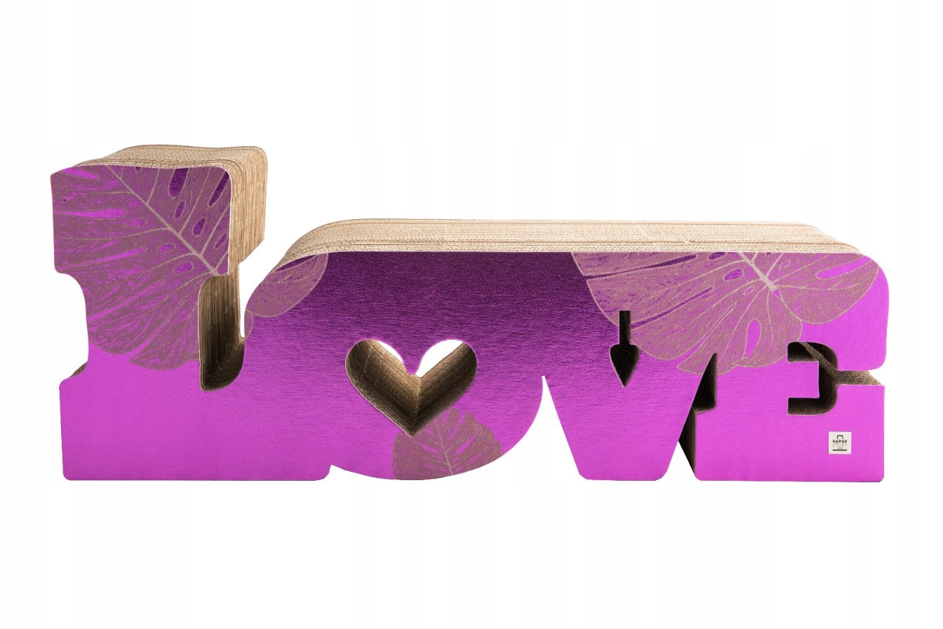 Drapak Pelíšek Pro Kočky Washpapa Love Pink Leaf škrabadlo pro kočky