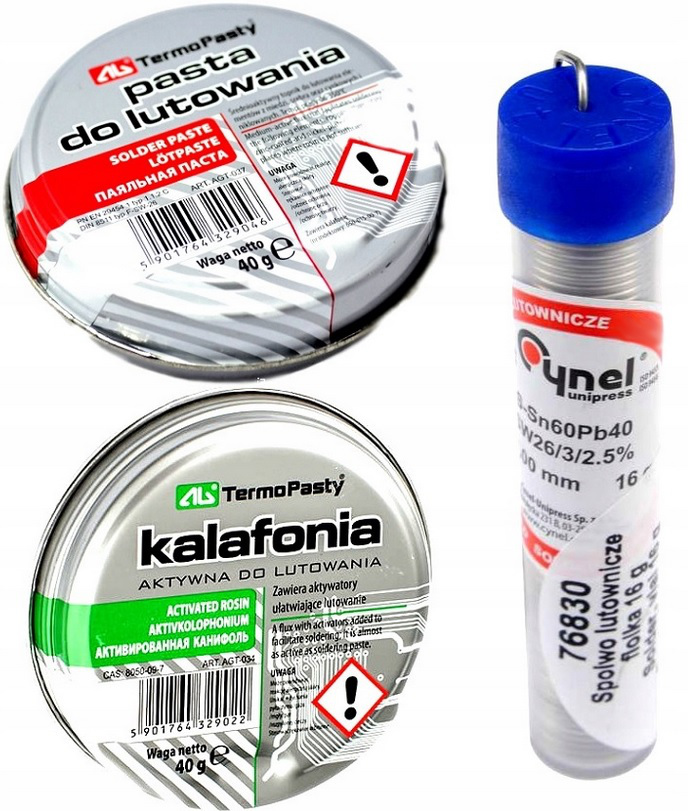 

Zestaw Do Lutowania Cyna Kalafonia Pasta 3 Sztuki