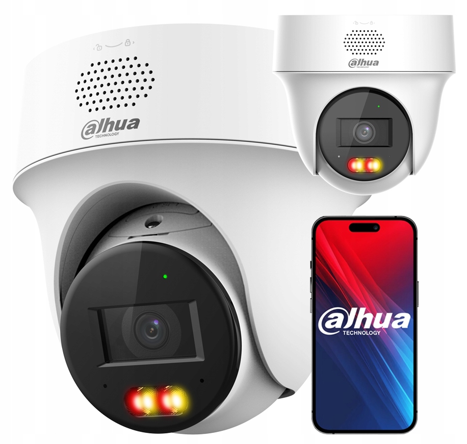 Otočná kamera 4MPx Dahua PoE Externá Dual Light Mikrofón Reproduktor Apka