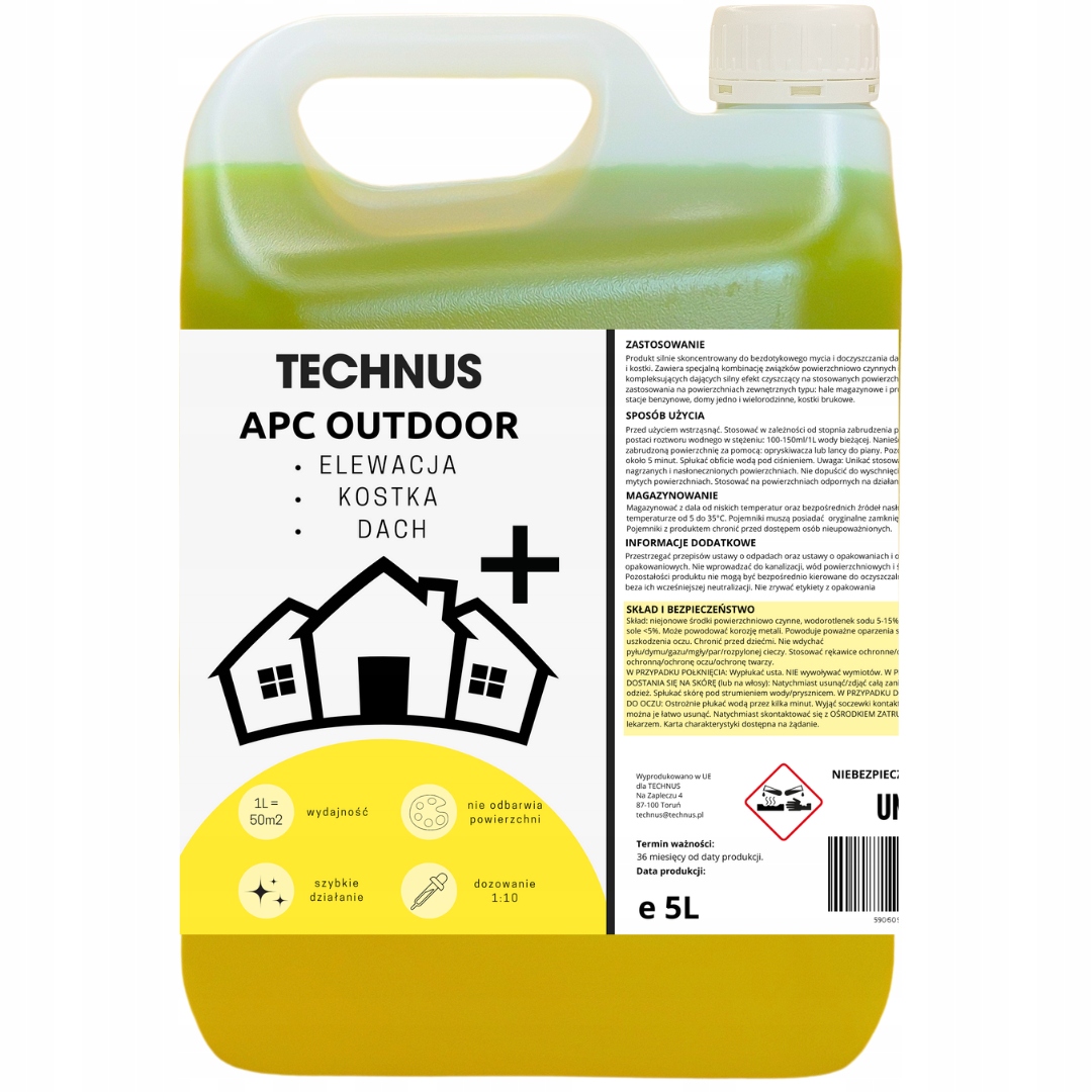 Levně Přípravek na mytí fasádních střech a dlažebních kostek Apc Outdoor+ 5L Dvousložkový