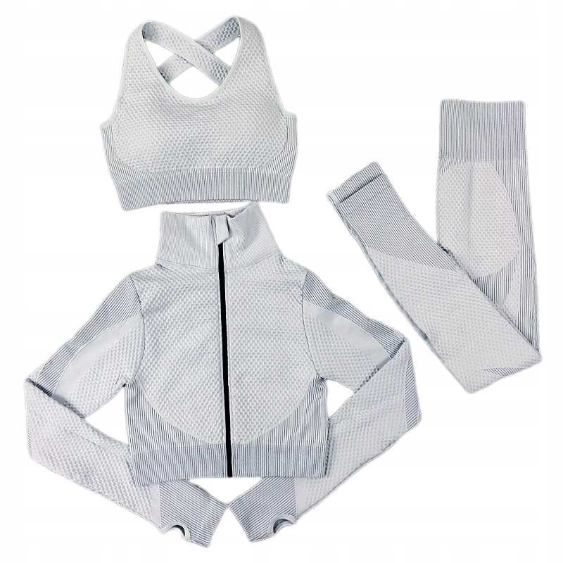 DAMSKI 3-CZĘŚCIOWY DRES FITNESS TRENINGOWY