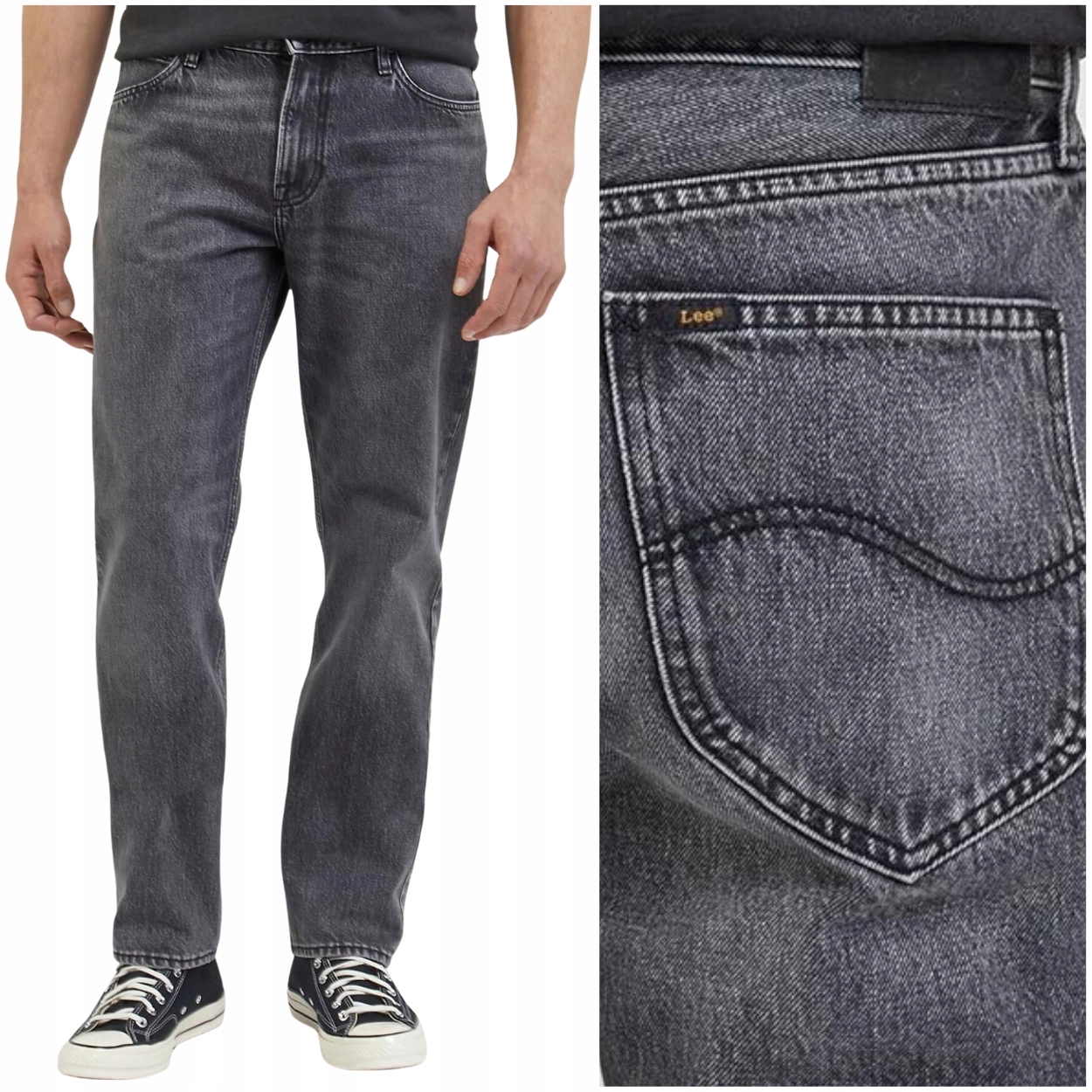 Lee West relaxed Thunder šedé džínové kalhoty bez streče W32 L32