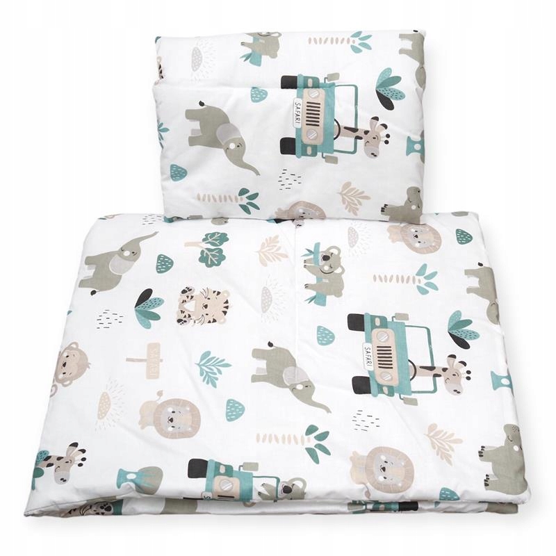 KOMPLET POŚCIELI Z WYPEŁNIENIEM DO ŁÓŻECZKA 90x120 DZIECIĘCA NIEMOWLĘCA