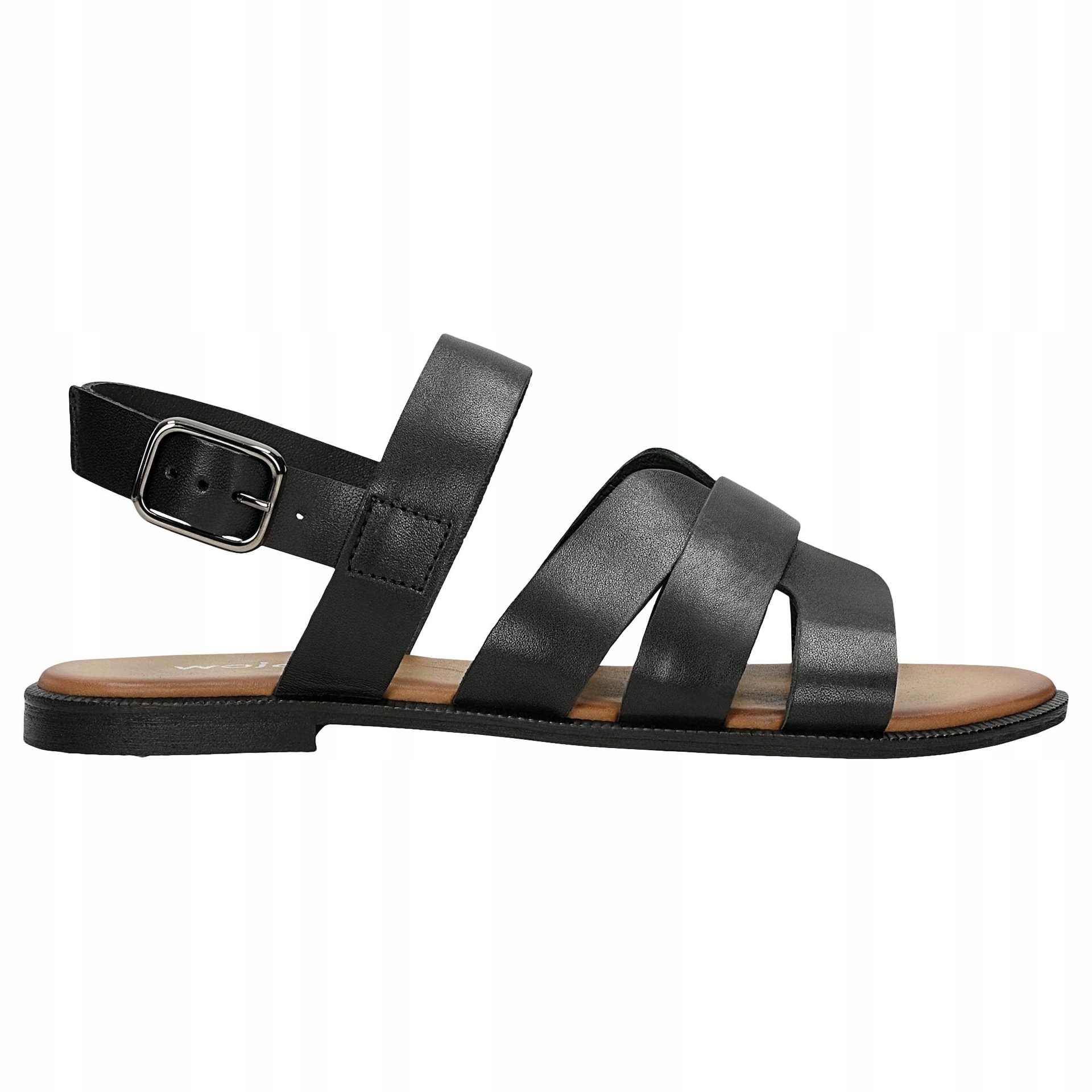 Černé dámské kožené sandály vel. 37