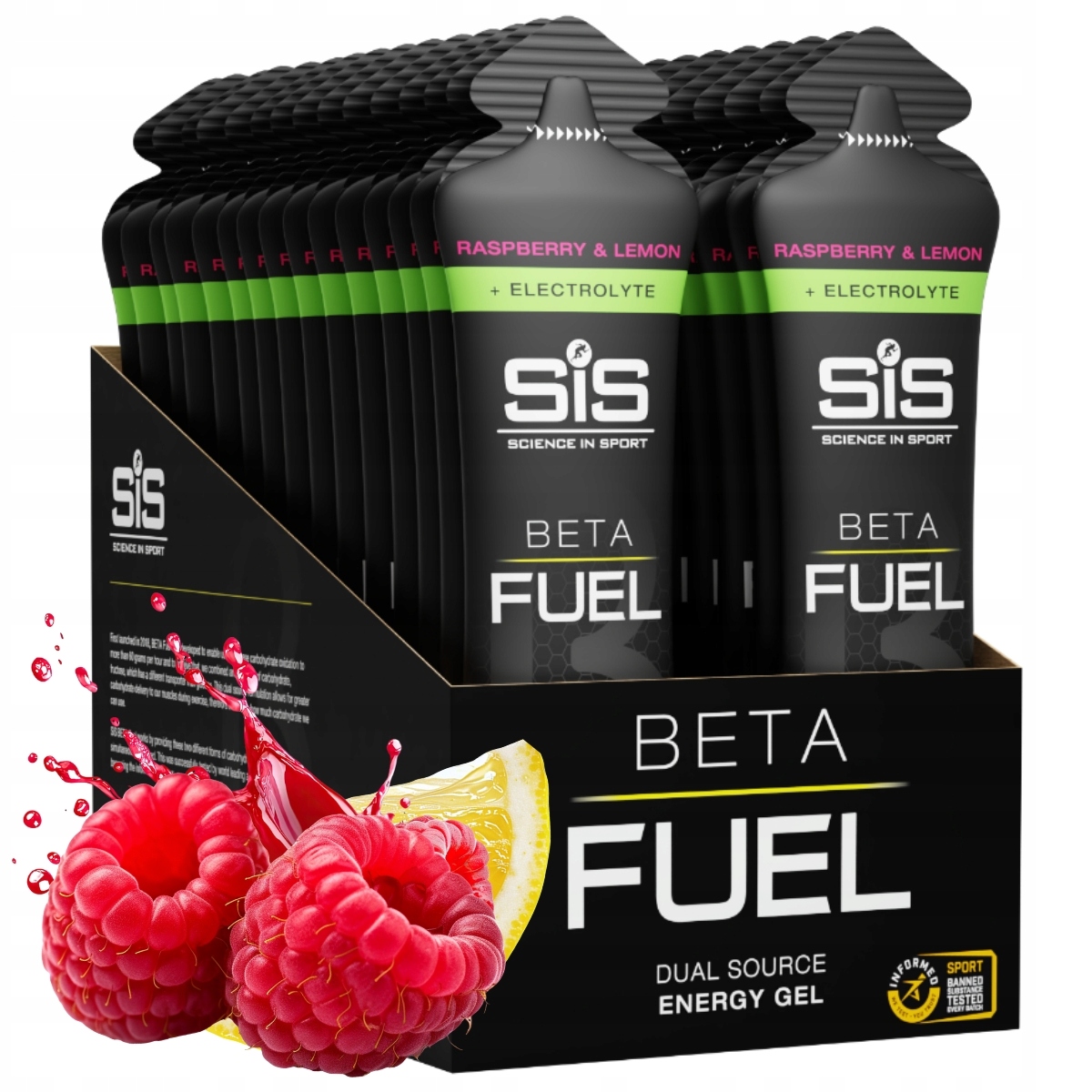 Sis Beta Fuel Electrolyte 30x60ml Energetický gel s elektrolyty Malina