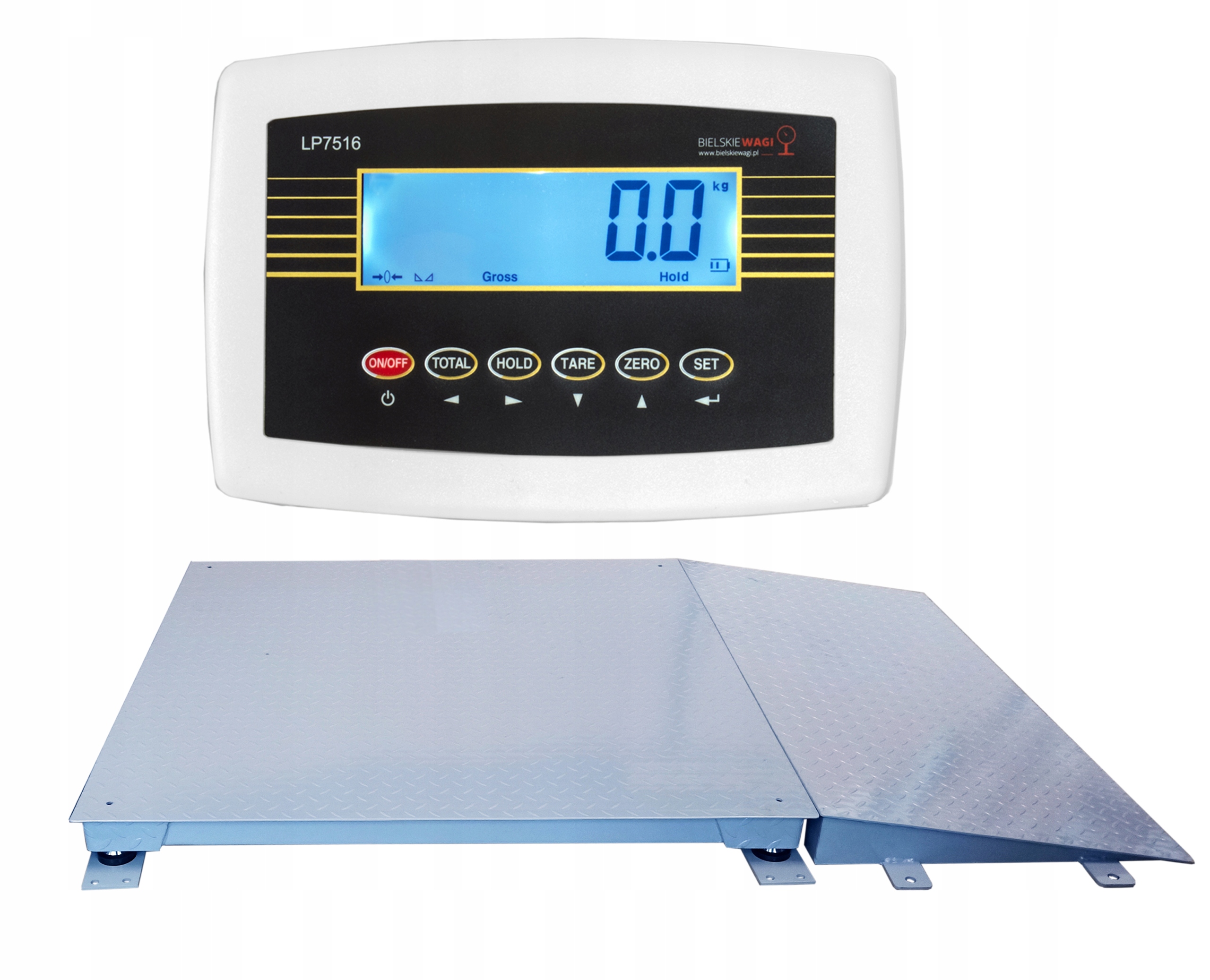 WAGA PLATFORMOWA MAGAZYNOWA NAJAZDOWA 80x80cm 1500kg DO KOSZY WÓZKÓW SKRZYŃ