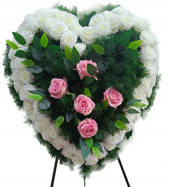 Dekorace Na Hrob Pomník Svazek Hřbitov Srdce 100 cm! Umělé Květiny Šerpa