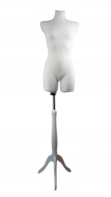 Krejčovská figurína 34/6 xs dlouhá na kalhoty, bílá, komplet, dřevěný stojan