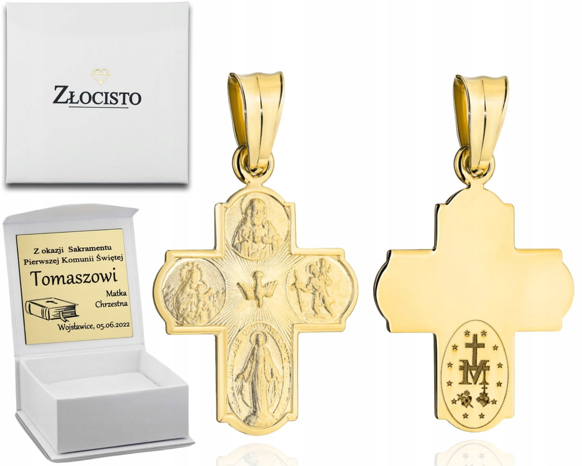 Zlatý Křížek Velký s Duchem svatým V Ryzosti Zlata 585 Jako Dárek