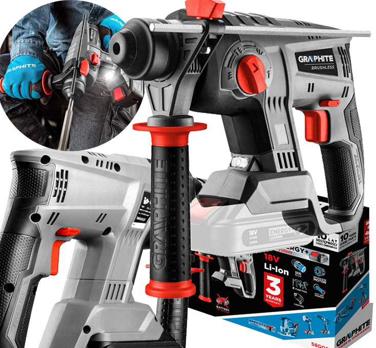 Akumulátorové Vrtací Kladivo Bezkartáčové Energy+ 18 V, Příklep 2.2 J Graphite