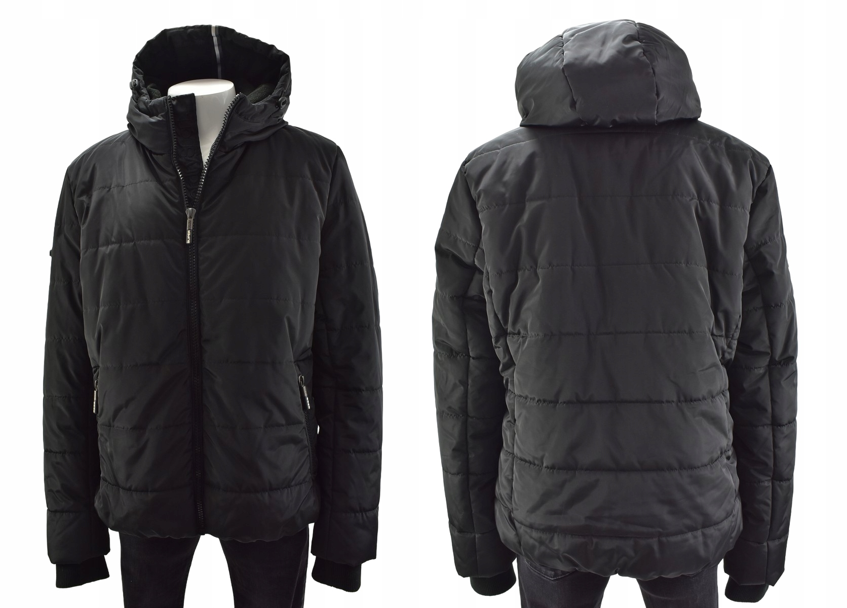 SUPERDRY JACKET KURTKA CIEPŁA BLACK polar ocieplenie r. 2XL-3XL