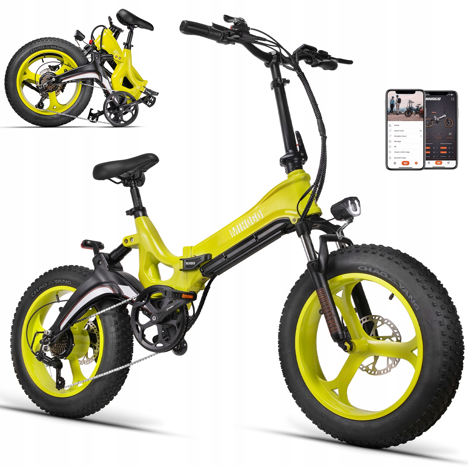 Mihogo Nx 20'' skládací elektromobil 1000W 48V12.8AH 40KM/H 64KM aplikace