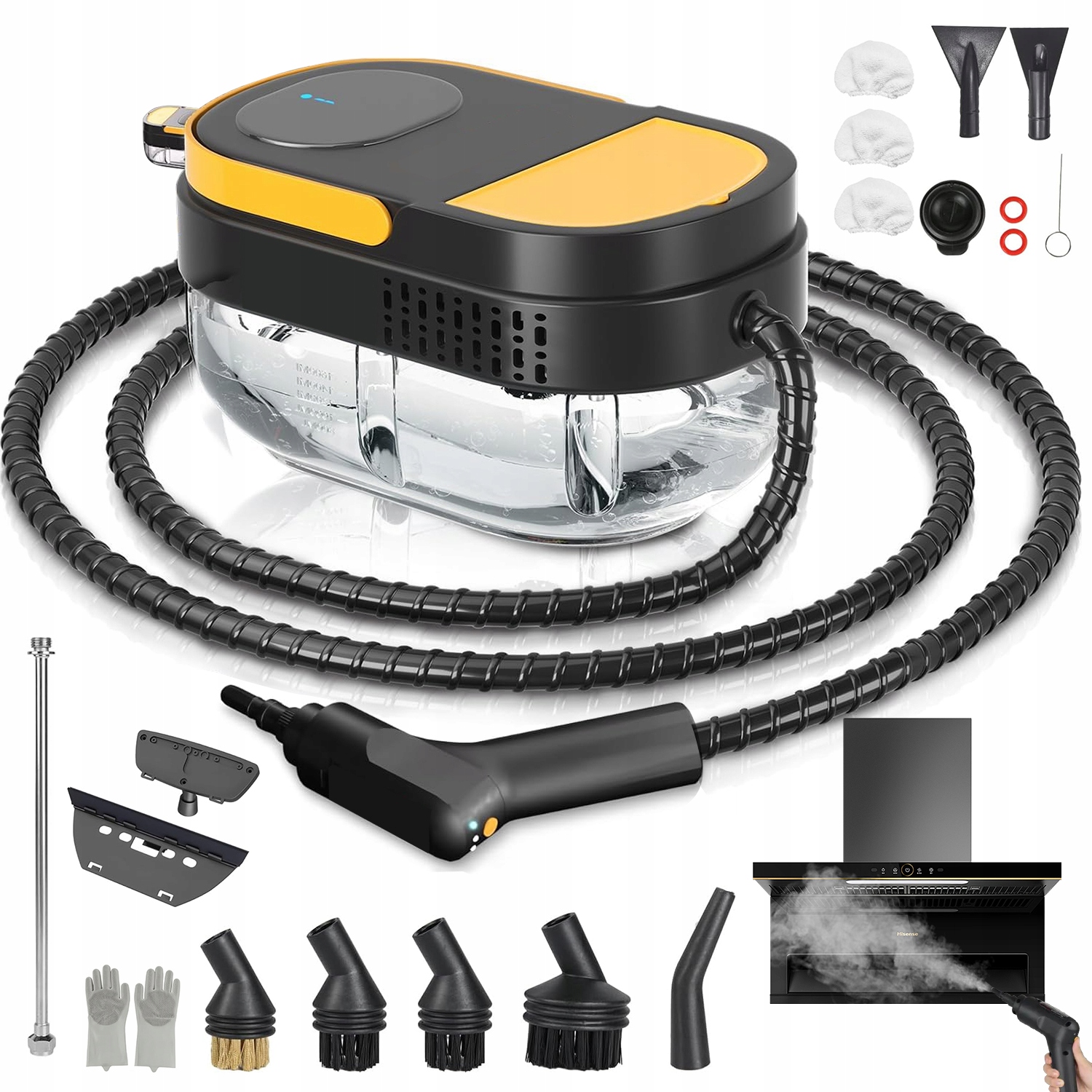 Parný Čistič Okien, Naparovač 3 Rýchlosti, 2500 W, 3 Bar 9 Hláv