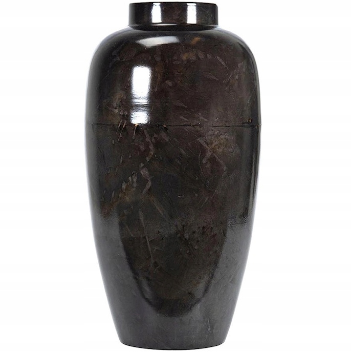 Podlahová Váza Velká 40 cm Vysoká Kovová Loft Stříbrný Lesk Do Obývacího Pokoje