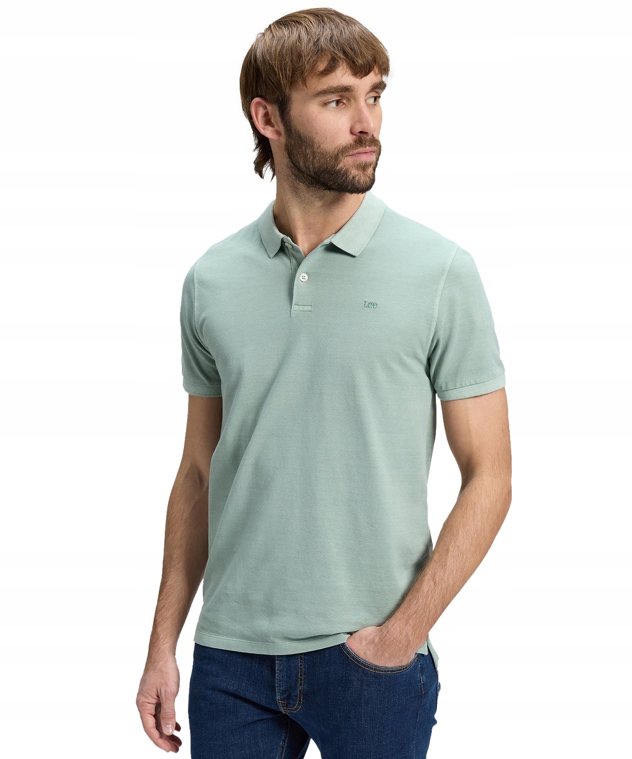 Tričko Lee Garment Dye Polo 112376465 Desert Sage XL