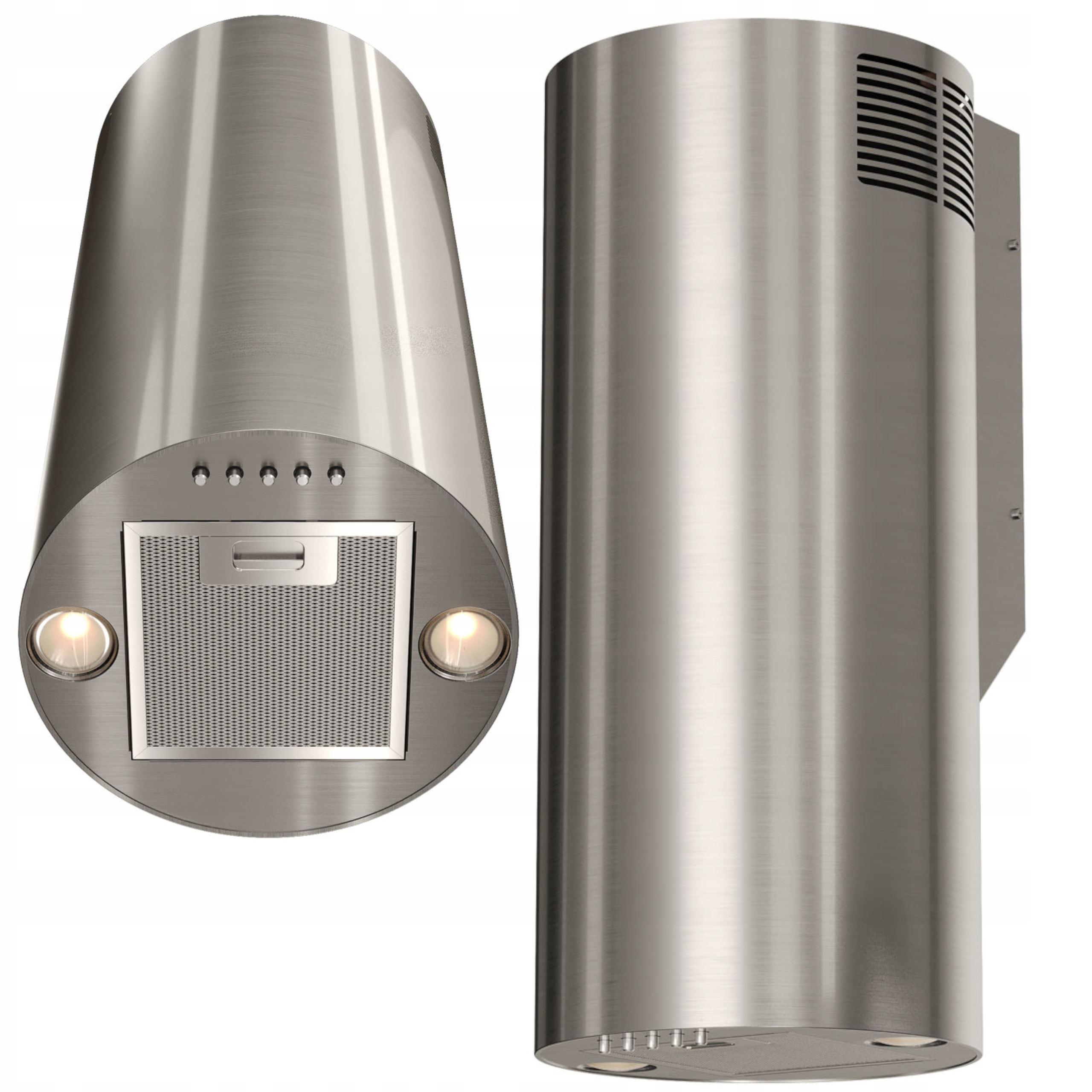 Okap Kuchenny Przyścienny Kominowy 35 cm Tuba Satyna Elba WPB835 Maan Cichy