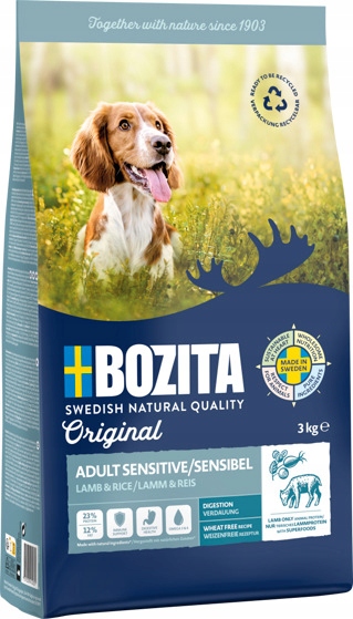 Levně Bozita Original Adult Sensitive Lamb Krmivo pro psy s jehněčím 3 kg