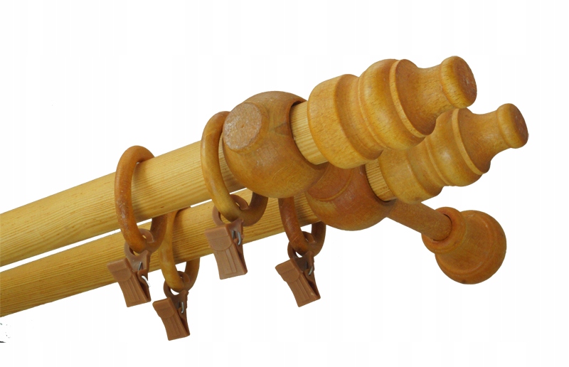 

Karnisz drewniany fi 28 Jasna Olcha podwójny 2,6 m